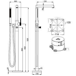 Смеситель для ванны Vincea Rim VTF-2RMCH