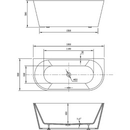 Акриловая ванна Vincea 180x80 VBT-421-1800