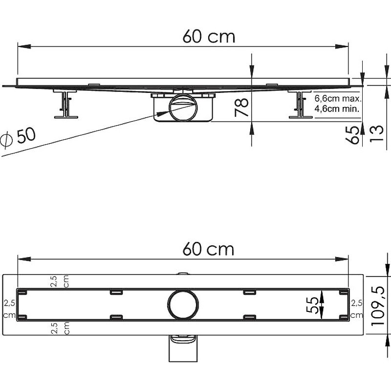 душевой лоток Vincea Almira-S 60 SAY.602.60.S.U