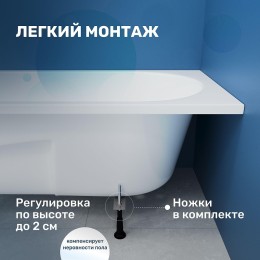 Акриловая ванна Vincea 170х75 VBT-2A170-LG