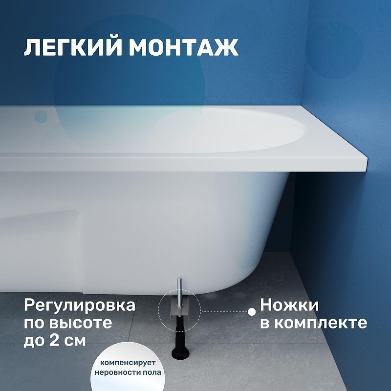 Акриловая ванна Vincea 170х75 VBT-2A170-LG
