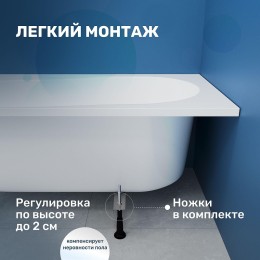 Акриловая ванна Vincea 150х70 VBT-2B150-LG