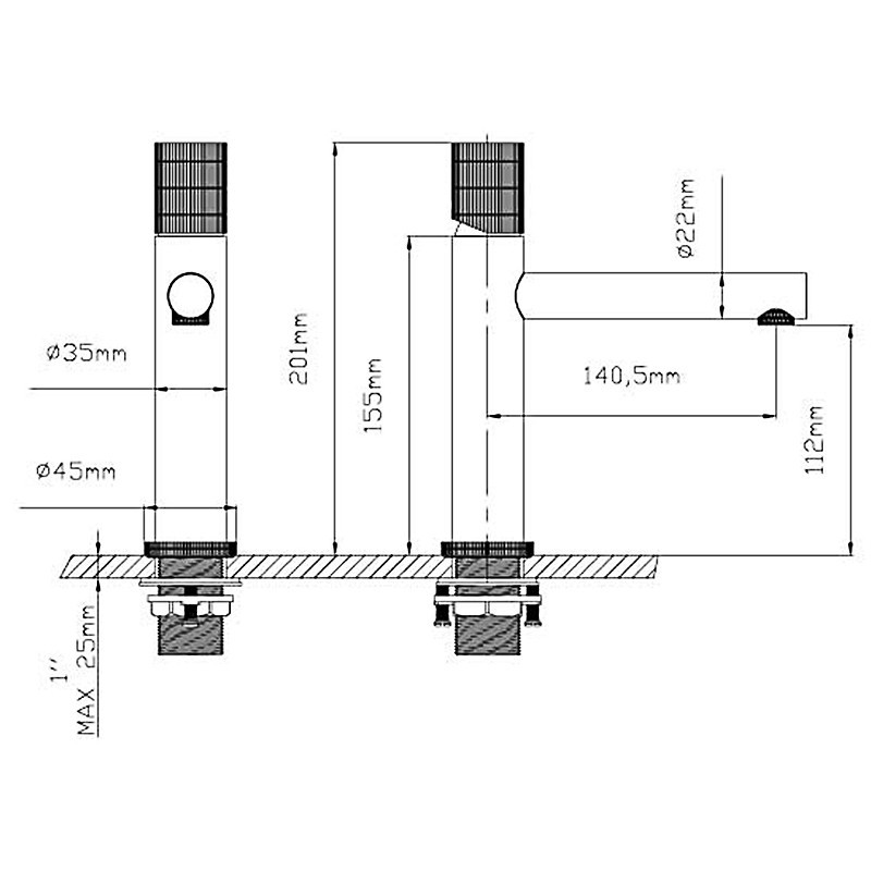 Смеситель для раковины Vincea Groove VBF-4G1BG4