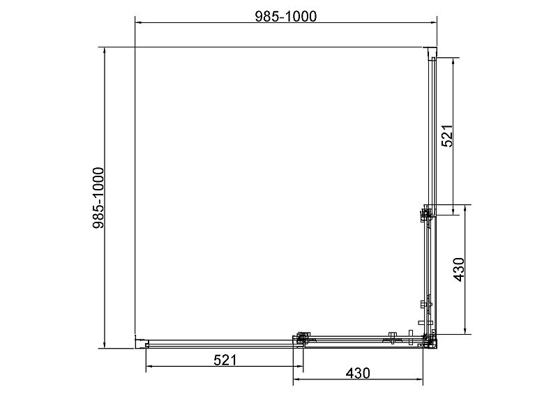 Душевой уголок Vincea Слим 8мм (Slim 8mm) 100х100 VSS-4SL100CLB