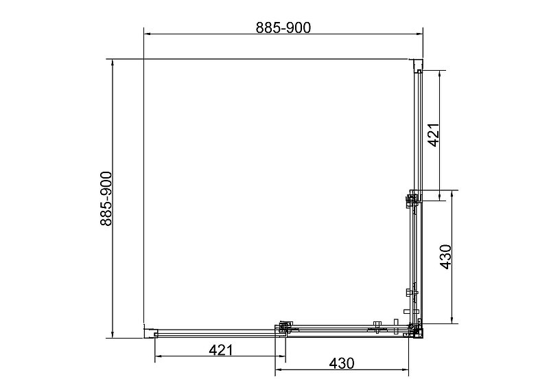 Душевой уголок Vincea Слим 8мм (Slim 8mm) 90х90 VSS-4SL900CL