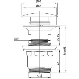 донный клапан Vincea DPU-1B01MB click-clack