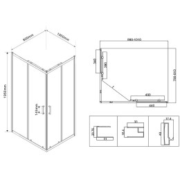 Душевой уголок Vincea City 100x80 VSS-5CT8010CLGM