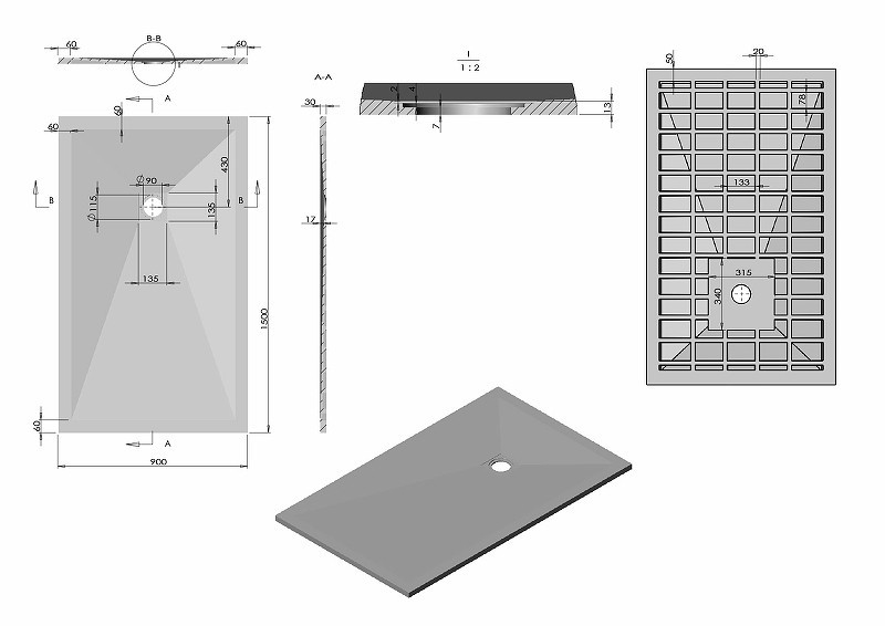 Душевой поддон из искусственного камня Vincea 150x90 VST-4SR9015W
