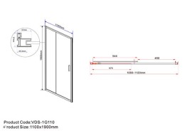 Душевая дверь Vincea Garda 110 VDS-1G110CL