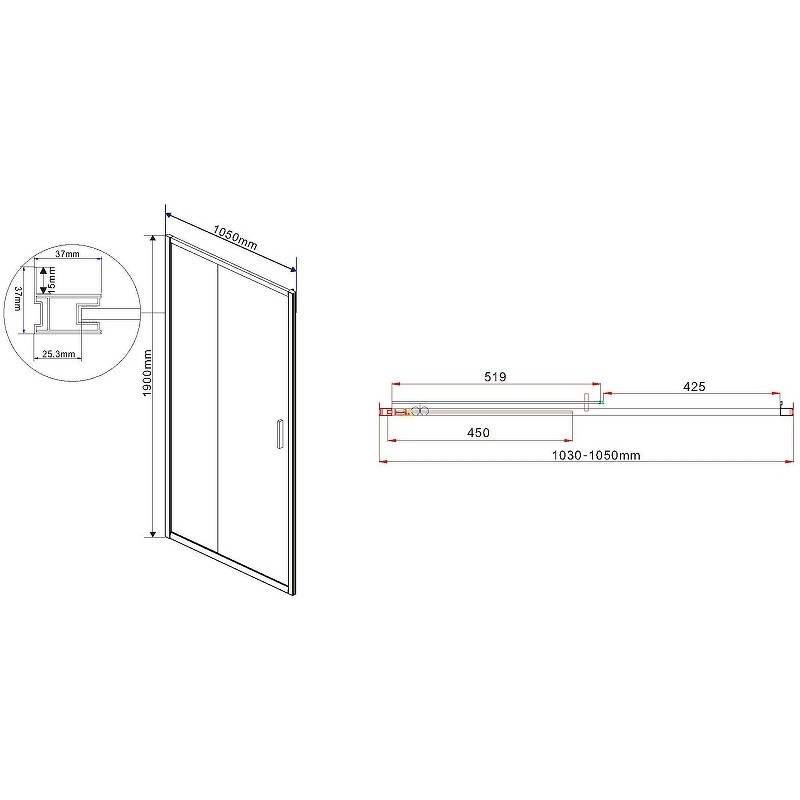 Душевая дверь Vincea Garda 105 VDS-1G105CL