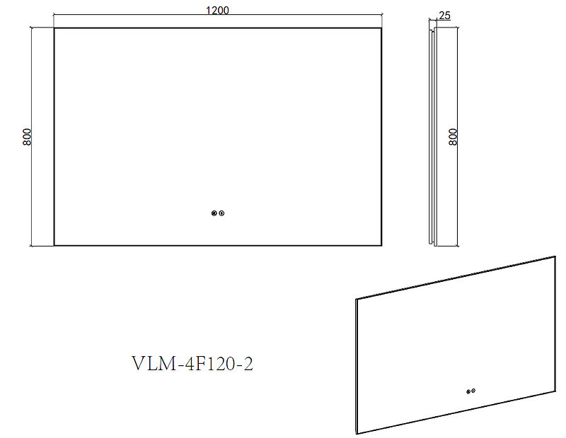 Зеркало Vincea 120 VLM-4F120GM-2 с подсветкой