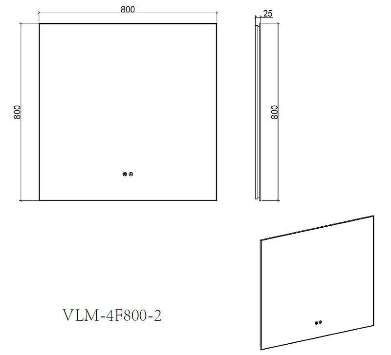 Зеркало Vincea 80 VLM-4F800GM-2 с подсветкой