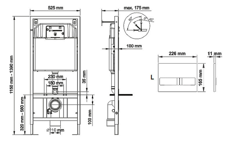Комплект унитаза Vincea Evo Rimless VT1-34S с инсталляцией Berges Novum L3 040213
