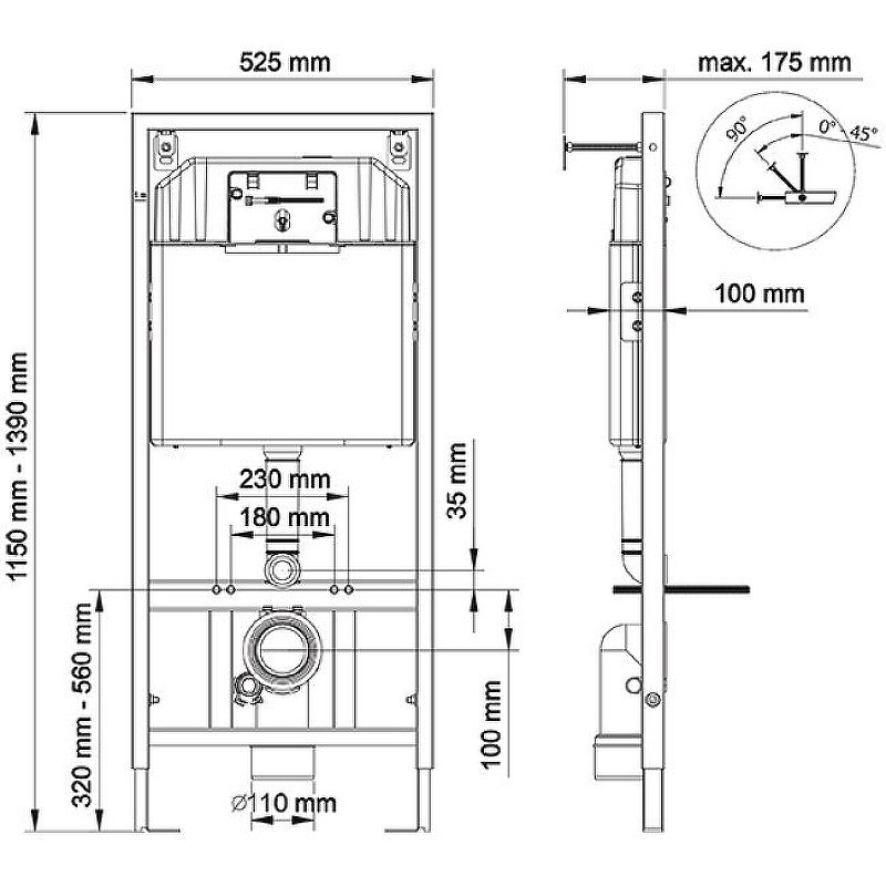 Комплект унитаза Vincea Evo Rimless VT1-34S с инсталляцией Berges Novum D5 040235