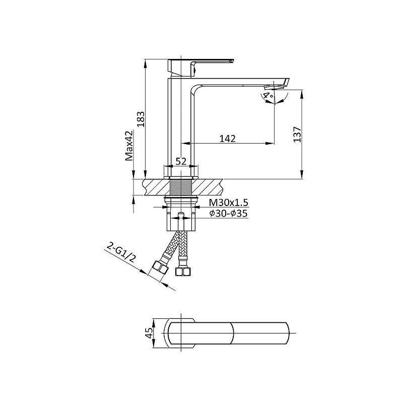 Смеситель для раковины Vincea Next VBF-1N1GM