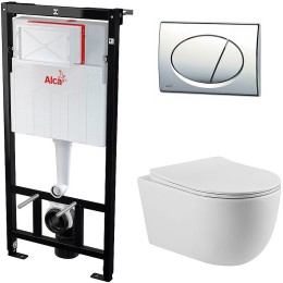 Комплект унитаза Vincea Evo Rimless VT1-34S с инсталляцией Alcaplast Sadromodul AM101/1120-3:1 RU M71-0001