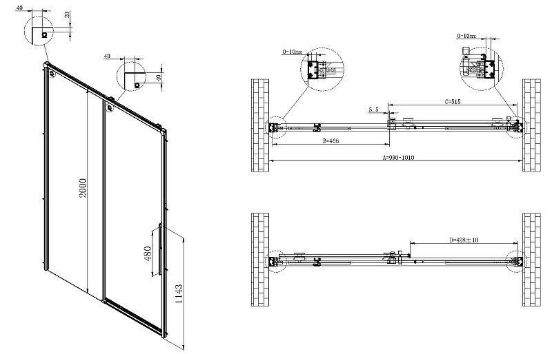 Душевая дверь Vincea Ultima 100 VDS-7UL100CLGM