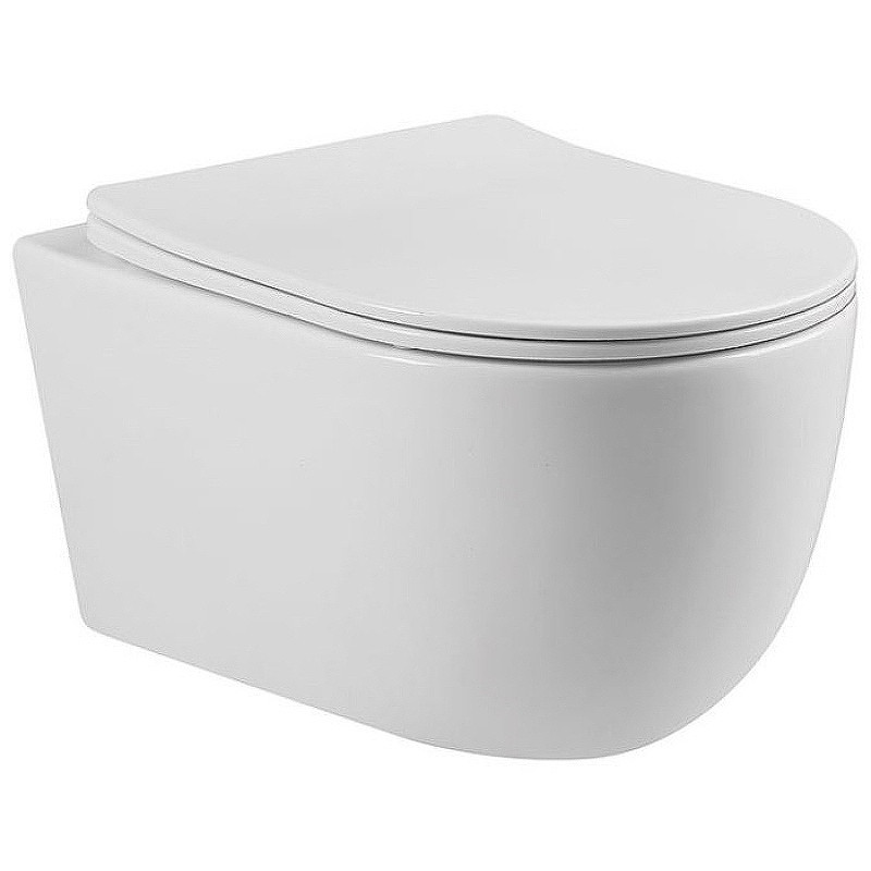 Комплект унитаза Vincea Evo Rimless VT1-34S с сиденьем Микролифт и инсталляцией Jacob Delafon E29025-NF+E4316-CP