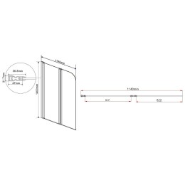 Шторка на ванну Vincea VSB 114x140 VSB-12114CLB