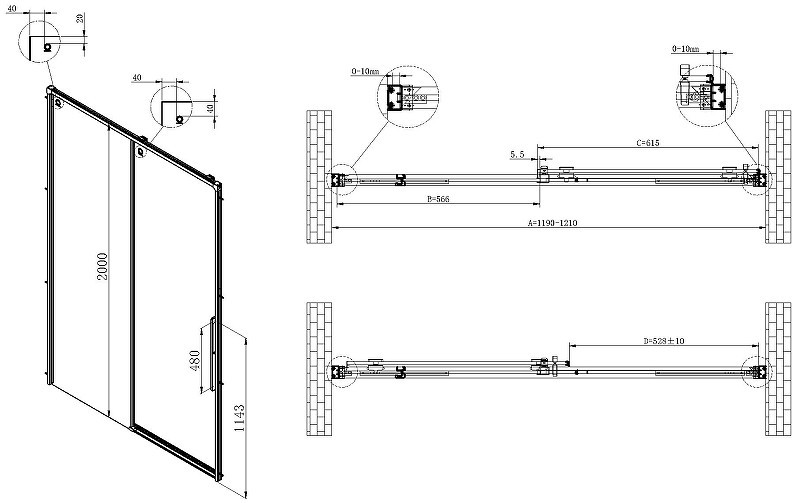 Душевая дверь Vincea Ultima 120 VDS-7UL120CLGM
