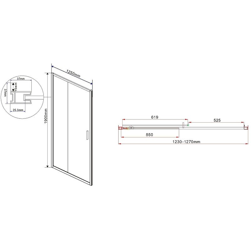 Душевая дверь Vincea Garda 125 VDS-1G125CLB