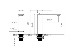 Смеситель для раковины Vincea Линеа (Linea) VBF-4LN1BN