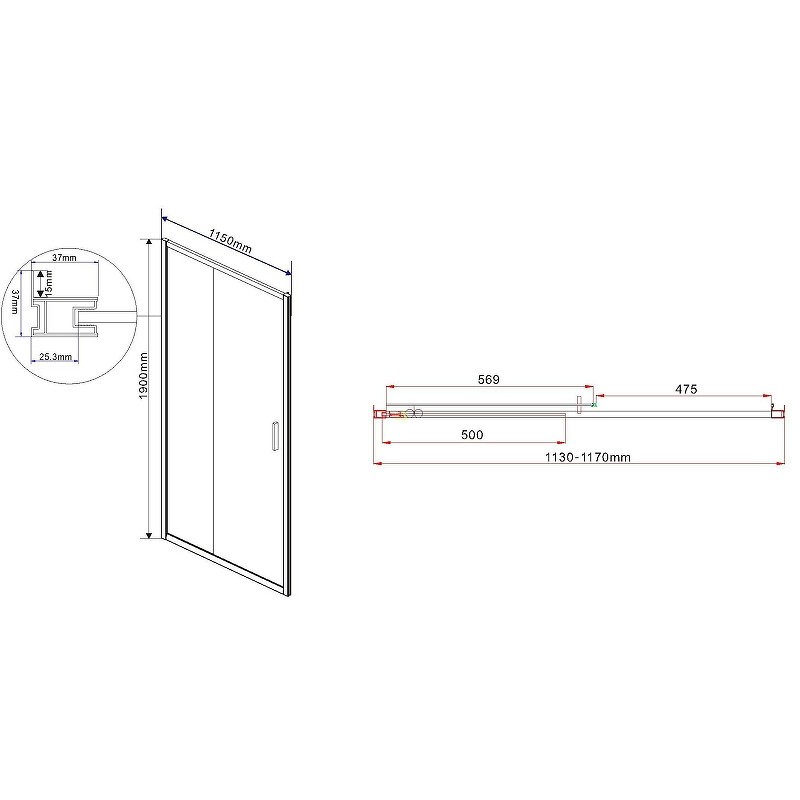 Душевая дверь Vincea Garda 115 VDS-1G115CLB