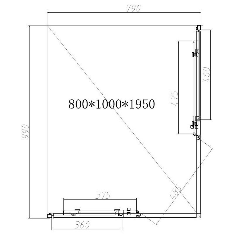Душевой уголок Vincea Slim-N 100x80 VSS-4SN8010CLGM
