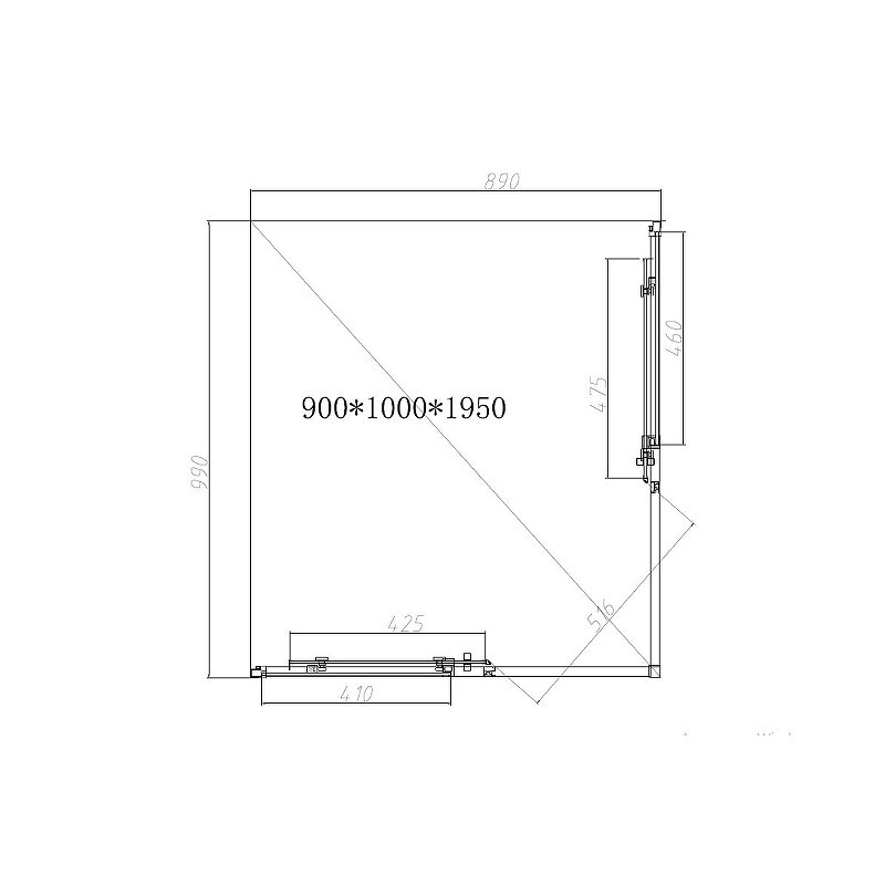 Душевой уголок Vincea Slim-N 100x90 VSS-4SN9010CL