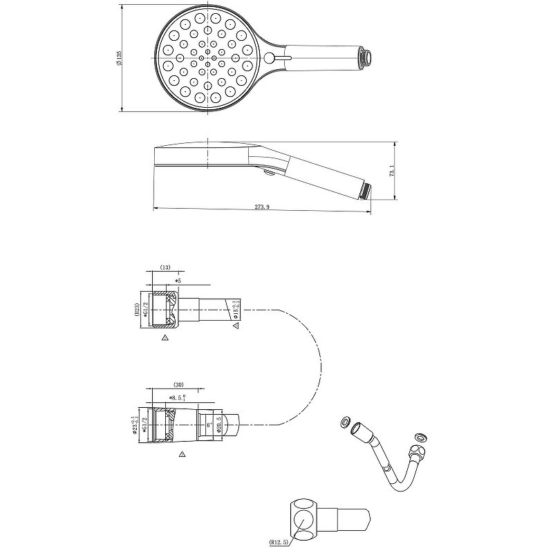Ручной душ Vincea Inspire VSHN-3I2HMB