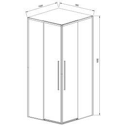 Душевой уголок Vincea Slim-N 100x90 VSS-4SN9010CLG