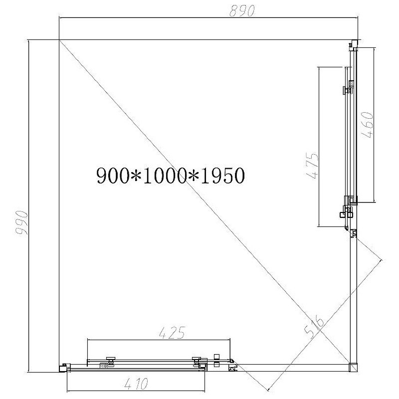 Душевой уголок Vincea Slim-N 100x90 VSS-4SN9010CLG