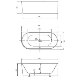 Акриловая ванна Vincea 150x75 VBT-402-1500R