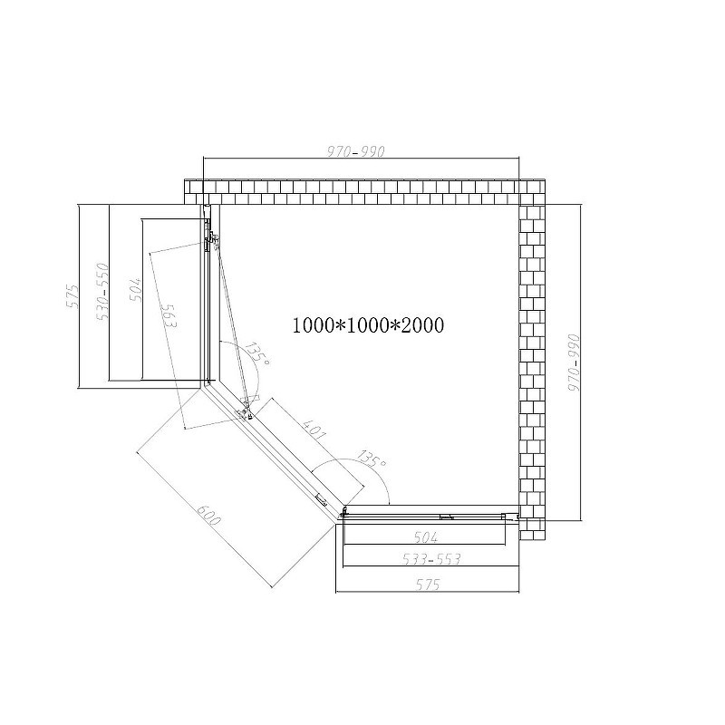Душевой уголок Vincea Show 100x100 VSP1-4SH100CL