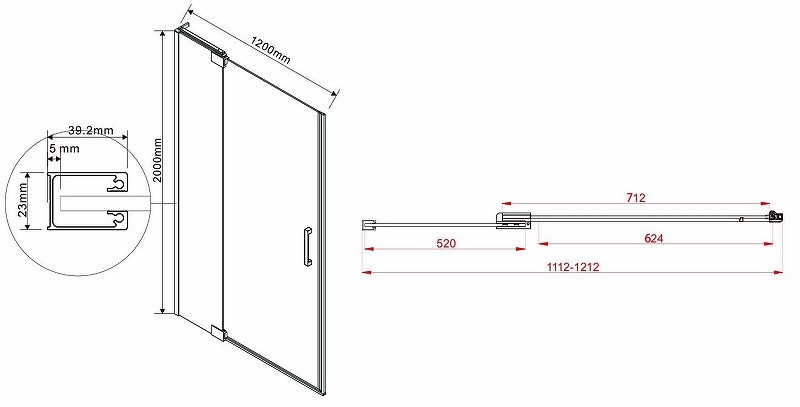 Душевая дверь Vincea Extra 120 VDP-1E1112CLB