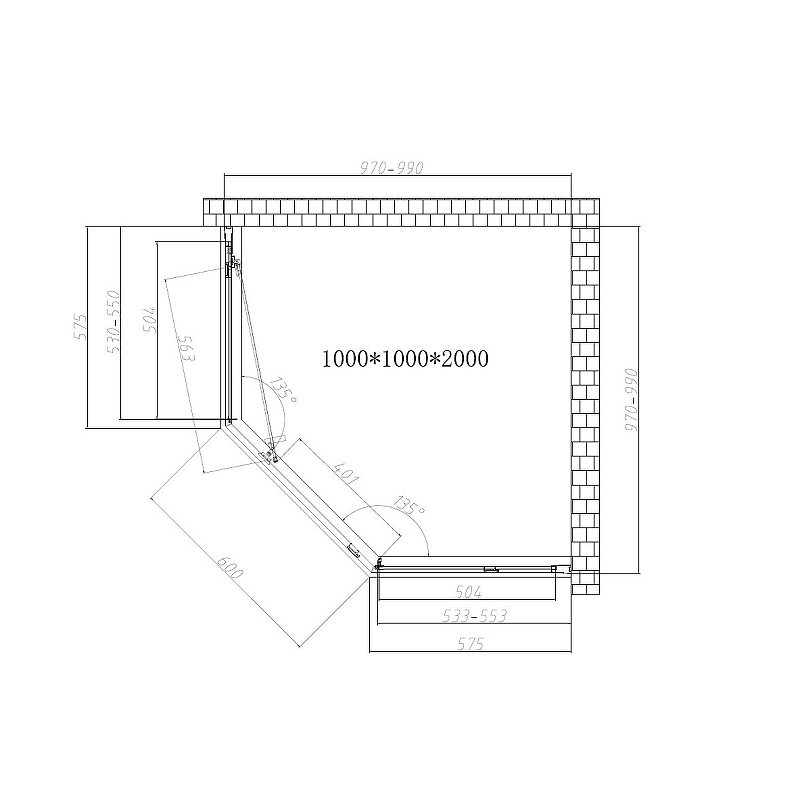 Душевой уголок Vincea Show 100x100 VSP1-4SH100CLB