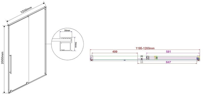 Душевая дверь Vincea Arno 120 VPS-1A120CLB