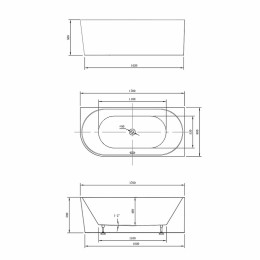 Акриловая ванна Vincea 170x80 VBT-402-1700R