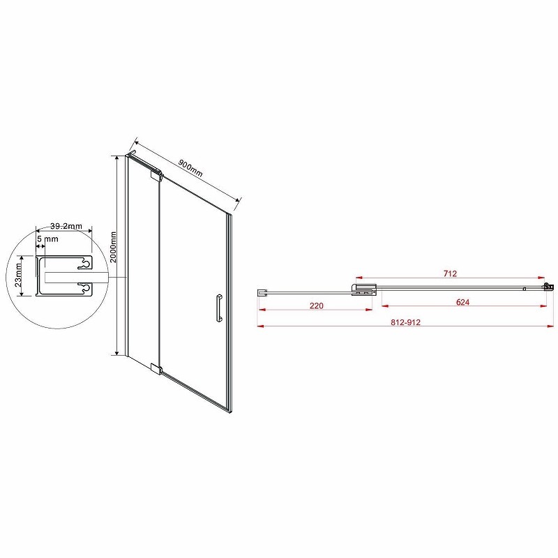 Душевая дверь Vincea Extra 90 VDP-1E8090CLGM