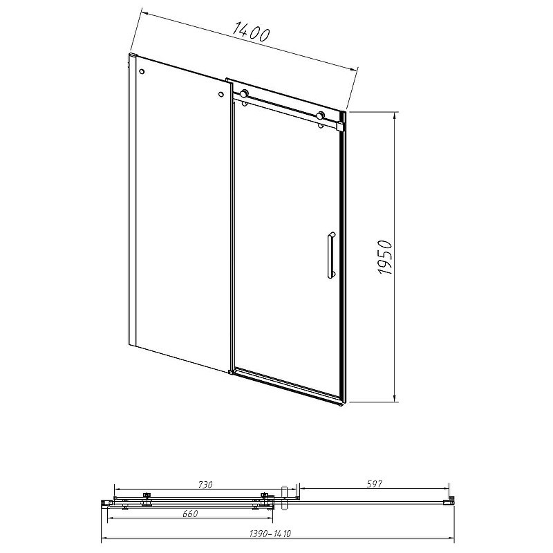 Душевая дверь Vincea Como-N 140 VDS-4CN140CL