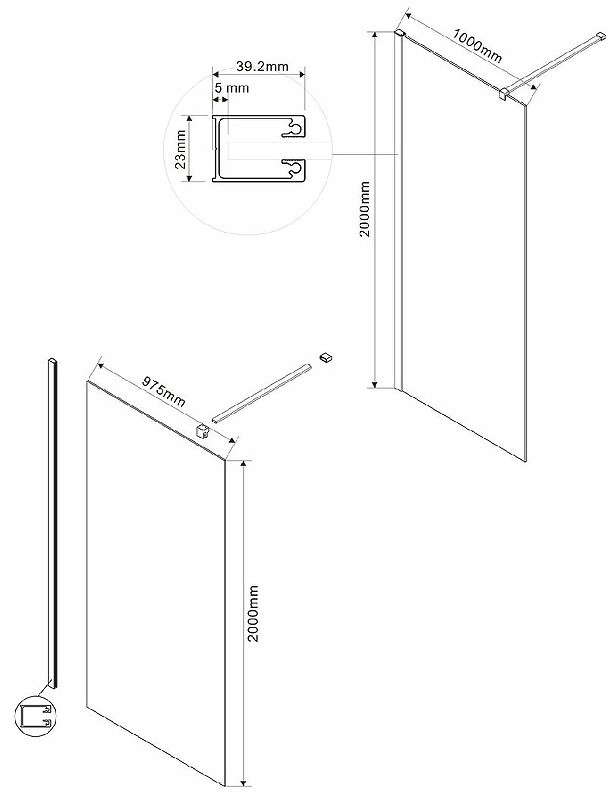 Душевая перегородка Vincea Walk-In 100 VSW-1H100CLG