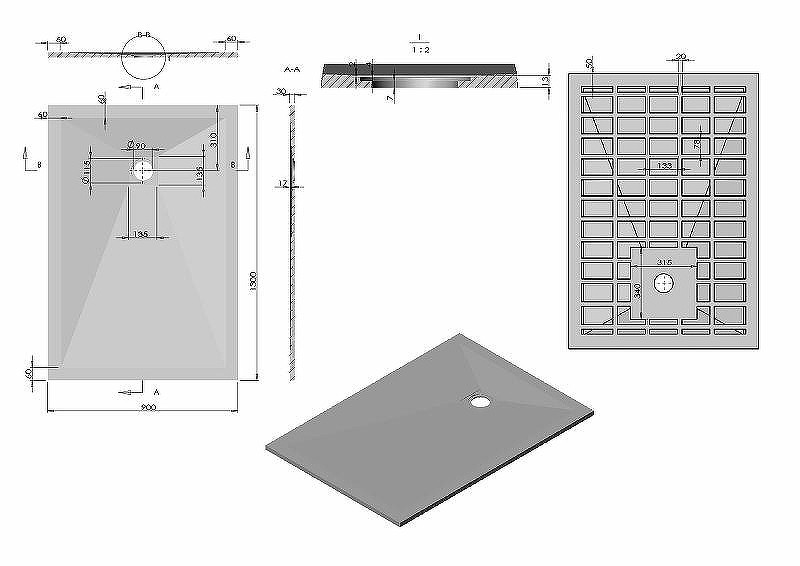 Душевой поддон из искусственного камня Vincea 130x90 VST-4SR9013G