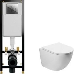 Комплект унитаза Vincea Globo VT1-14S с инсталляцией Cersanit Black 35 S-IN-BLACK-Cg-w