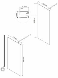 Душевая перегородка Vincea Walk-In 80 VSW-1H800CLG