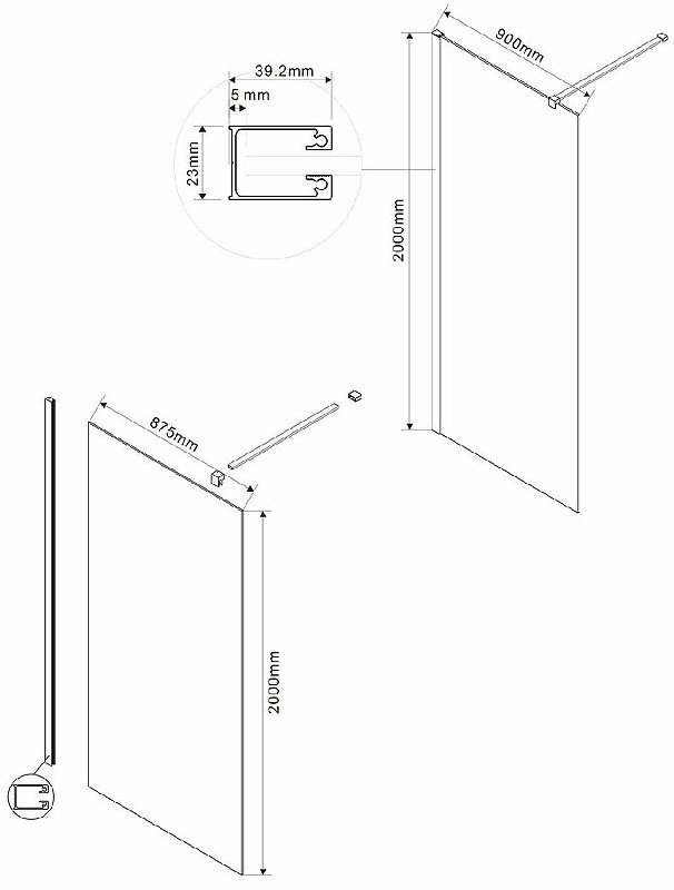 Душевая перегородка Vincea Walk-In 90 VSW-1H900CLG