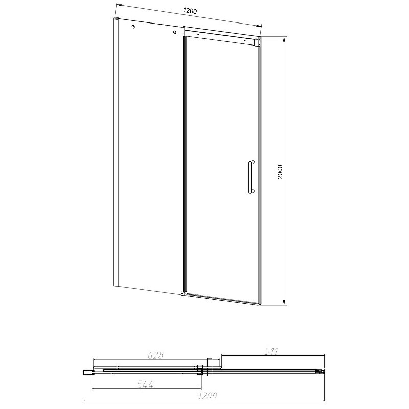 Душевая дверь Vincea Dice 120 VDS-4D120CLGM