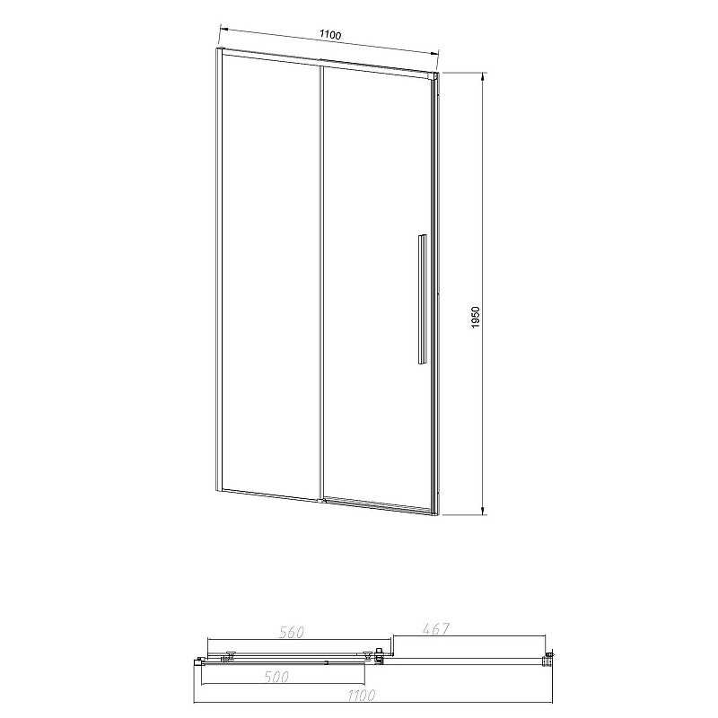Душевая дверь Vincea Slim-N 110 VDS-4SN110CLG