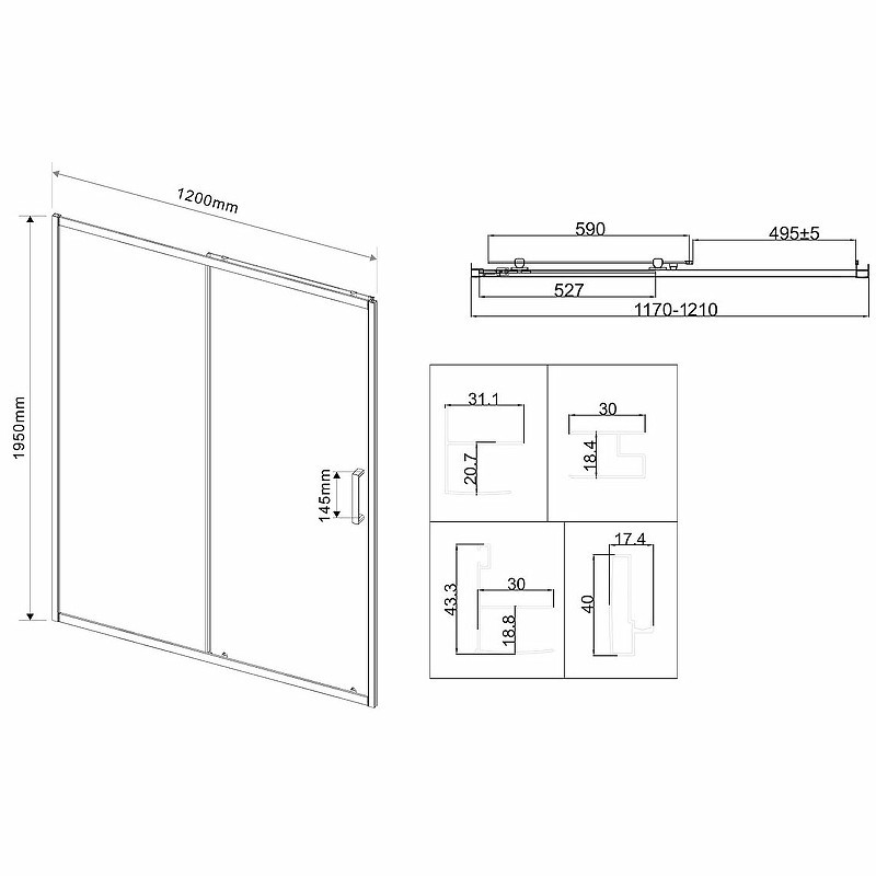 Душевая дверь Vincea City 120 VDS-5CT120MT