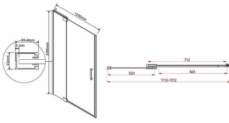 Душевая дверь Vincea Extra 120 VDP-1E1112CGB