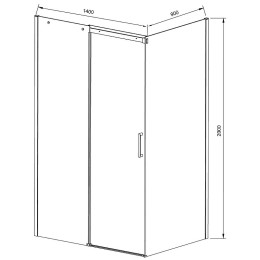 Душевой уголок Vincea Dice 140x90 VSR-4D9014CLGM